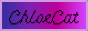 A pink-purple-blue gradient with the text Chloecat- written in a fancy script font